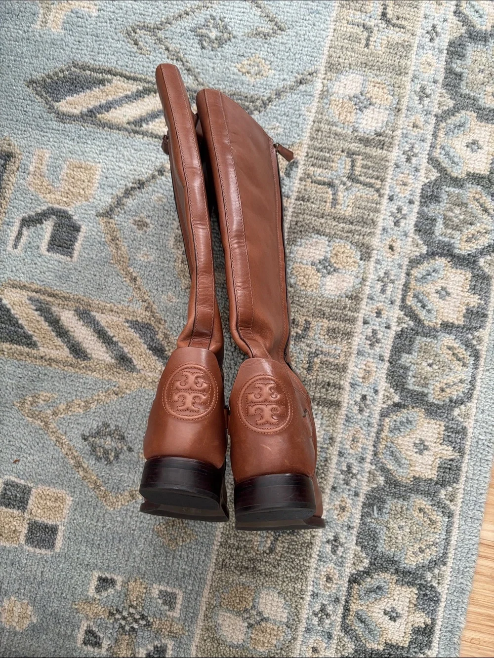 Tory Burch Chestnut Leather Tall Riding Boots